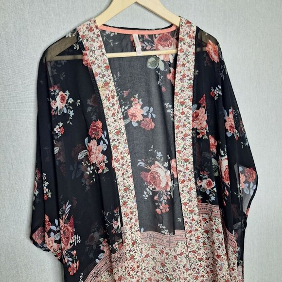 💙 Xhilaration Oversized Kimono Cardigan Size XL/2X/3X Cover Up Boho Cottage Hip - Picture 5 of 8